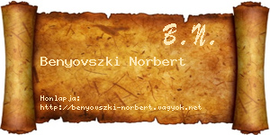 Benyovszki Norbert névjegykártya