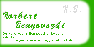 norbert benyovszki business card